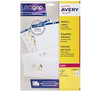 Avery Auto-Adhésif Étiquettes d'Adresse - Imprimantes Laser, 24 par Feuille A4, 240 au Total - UltraGrip (L7159)