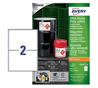 Avery Étiquettes Ultra-Résistantes Polyéthylène - 100 Étiquettes Autocollantes 210 x 148 mm - Compatible Imprimante Étiquette Autocollante Laser/Jet d'Encres
