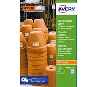 Avery B7651-20 Lot de 20 étiquettes ultra résistantes Blanc A4 38,1 x 21,3 mm