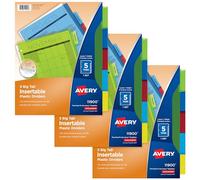 Avery Big Tab insérable Intercalaires en plastique 3 ensembles de 5 onglets