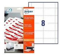 Avery Étiquettes pour badges 86 x 55 mm – Blanc – 200 étiquettes (25 feuilles x 8)
