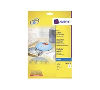 AVERY Boîte de 50 étiquettes jet d’encre monochrome pour CD et DVD J8676-25