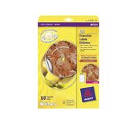 Avery - Blanc - rond 117 mm 50 étiquette(s) (25 feuille(s) x 2) étiquettes pour CD/DVD