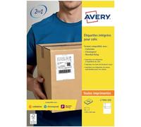 AVERY - Boite de 100 étiquettes intégrées autocollantes Stick'Ngo, compatibles Colissimo. Format 113 x 164mm. Impression laser, jet d'encre