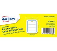 Avery Boite de 1000 étiquettes cadres et lignes bleus - 30x37mm (ETIPERFL1)