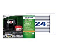 Avery - Boite de 1200 Étiquettes Autocollantes Ultra-résistantes aux Conditions Extrêmes, Personnalisables et imprimables, Format 134 x 11 mm, Impression laser/jet d'encre