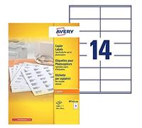 Avery - dp143-100 - 1400 étiquettes adhésives blanches multi usages. 105x39mm. impression copieur 13060 G