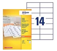 AVERY - Boite de 1400 étiquettes autocollantes multi-usages, Format 105 x 42 mm, Impression copieur, (DP144-100)