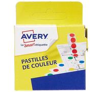 Avery – Boîte distributrice de 150 pastilles adhésives Ø15 mm Jaune