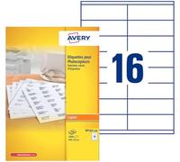 Avery - Boite de 1600 Étiquettes Autocollantes multi-usages, Format 105 x 35 mm, Impression copieur, (DP165-100)