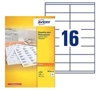 Avery - Boite de 1600 Étiquettes Autocollantes multi-usages, Format 105 x 35 mm, Impression copieur, (DP165-100)