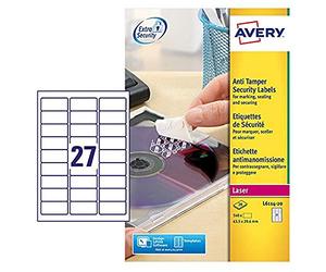 Avery Boîte de 20 Feuilles d'étiquette anti fraude 63,5 x 29,6 mm