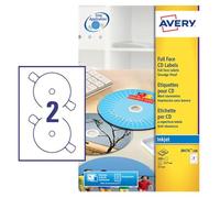 AVERY - Boite de 200 étiquettes autocollantes pour CD maxi couvrantes, Personnalisables et imprimables, Diametre 117 mm, Impression jet d'encre, (J8676-100)
