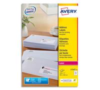 AVERY Boîte de 210 étiquettes adresse/adresse Laser Blanche 99,1x38,1mm L7163-15