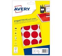 Avery Étiquettes multi-usages 30 mm – Boîte de 240 – Rouge