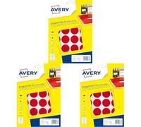 Avery Boite de 240 Etiquettes multi usages 30 mm Rouge (Lot de 3)