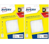 Avery Boite de 4704 Etiquettes multi usages 8 mm Blanc (Lot de 2)