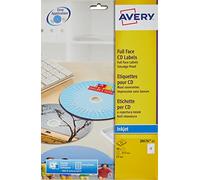 AVERY Boîte de 50 étiquettes jet d’encre monochrome pour CD et DVD J8676-25