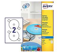 AVERY Boîte de 50 étiquettes jet d’encre monochrome pour CD et DVD J8676-25
