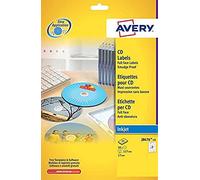 AVERY Boîte de 50 étiquettes jet d’encre monochrome pour CD et DVD J8676-25