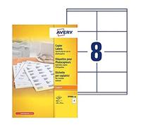 AVERY - Boite de 800 étiquettes autocollantes multi-usages, Format 105 x 70 mm, Impression copieur, (DP080-100)