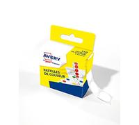 AVERY - Boite distributrice de 150 pastilles blanches autocollantes. Diamètre 15 mm.
