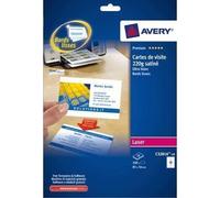 Avery – Cartes de visite Quick&Clean C32011-25 – blanches 85 x 54 mm, bords lisses – 25 unités
