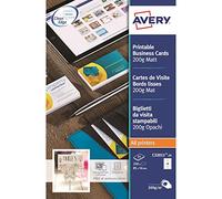 Avery - C32011-25 - Cartes de Visite Blanches Standard pour imprimantes Laser (L LC I) Dimensions 85 x 54 cm