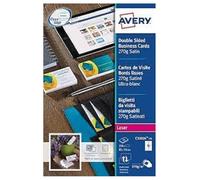 Avery C32026 - Pack de 10 feuilles de cartes de visite, 85 x 54 mm, blanc
