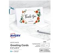 Avery Cartes de vœux, imprimantes jet d'encre, 20 cartes de vœux et enveloppes, 5,5 x 8,5, pliées (3265)