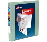 Avery Classeur robuste à 3 anneaux, couverture personnalisable, anneaux inclinés de 2,5 cm, 1 classeur sauge (79818)