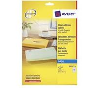 Avery Clear Mini Label - Clair - 21.2 x 38.1 mm 1625 unités (25 feuille(s) x 65 étiquettes G