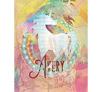 Avery: Colorful Rainbow Unicorn - 100 Pages 8"X10" Girl's Composition Wide Ruled Notebook
