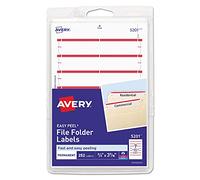 Avery Consumer Products produits - Permanent étiquettes de classement, 11/40,6 cm X3-7/40,6 cm, 252/PK, Rouge foncé - Vendu comme 1 PK - créer un Résultat professionnel et Organisée pour une Identification facile et rapide. Idéal lorsque vous n'avez besoin que quelques étiquettes. amélioré Étiquettes adhésives garantit le bâton et rester sans Lift ou Curl. écrire ou Imprimé sur la 10,2 x 15,2 cm Feuilles à l'aide de l'imprimante laser Jet d'encre ou Taille. pour 1/3 Cut dossiers de fichiers. Avery Offre de nombreux modèles Avery faciles à utiliser pour Microsoft Word et de nombreux autres logiciels Progr