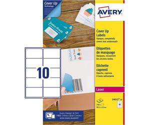 Avery Cover Up - Adhésif - Blanc - 99.1 X 57 Mm 250 Étiquette(S) (25 Feuille(S) X 10 Étiquettes