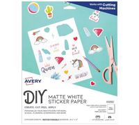 Avery Dennison 8,5 x 11 Papier Jet d'encre Autocollant avec CD, Lot de 5, Blanc Mat
