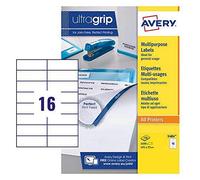 Avery Dennison Lot de 100 feuilles d'étiquettes multifonctions A4 16 étiquettes par feuille