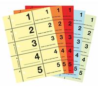 Avery Dennison - Lot de 5 carnets de tickets de vestiaire numérotés 1-500, 5 couleurs, format A6 (réf. 867-5)
