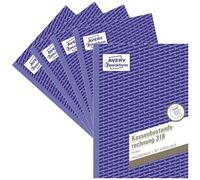 Avery Dennison Zweckform 318-5 A5 Cash Déclaration Bloc 50 feuilles Pack de 5
