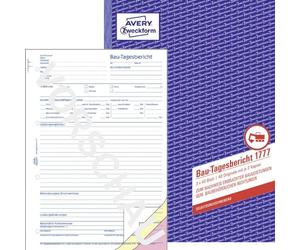 Avery Dennison Zweckform Building quotidien Rapport livre Premier Deuxième et Troisième Page Imprimé A4 3 X 40 pages (texte allemand)
