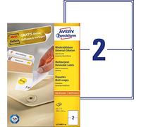 Avery Dennison Zweckform l4743rev-100 Étiquettes universelles 100 feuilles/200/étiquettes 199,6 x 143,5 mm Blanc