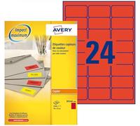 Avery DP24R-100 étiquette à imprimer Rouge Imprimante d'étiquette adhésive