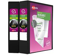 Avery Durable Clear View Lot de 2 classeurs à 3 anneaux inclinés 3,8 cm Noir (19300)
