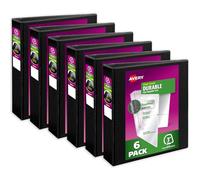 Avery Durable View 17041 Classeur à 3 anneaux, 7,6 cm, 6 classeurs noirs