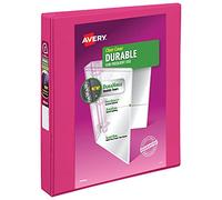 Avery Durable View 17830 Classeur à 3 anneaux, anneaux inclinés de 2,5 cm, 1 classeur rose