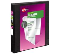 Avery Durable View Classeur à 3 anneaux, anneaux inclinés de 2,5 cm, 1 classeur noir (17011)