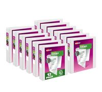 Avery Durable View Lot de 12 classeurs à 3 anneaux pour la maison, les fournitures scolaires, le bureau ou les besoins d'organisation, anneaux inclinés de 3,8 cm, lot de 12 reliures blanches (17022)
