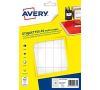 Avery – Étui de 448 étiquettes autocollantes 48,5 x 18,5 mm – Blanches, adhésif permanent