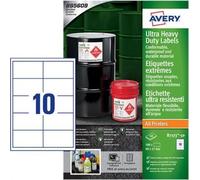 Avery - Etikett Avery B7173-50 99x57mm Polyester Weiß 500st | Box ein 50 Blatt