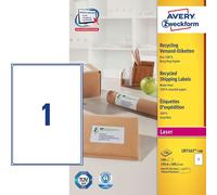 Avery - Étiquette Avery LR7167 199.6x289.1 Recycled Wt 100pcs | Boîte de 100 feuilles
